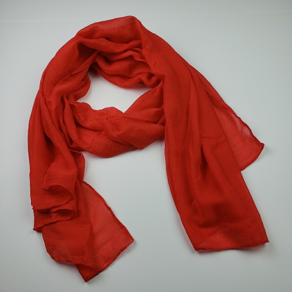 Red Lightweight Sheer Scarf - Picture 1 of 3